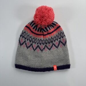 KARI TRAA Fleece Lined Pom-Pom Wool Alpaca Blend Knit Beanie‎ Womens O/S